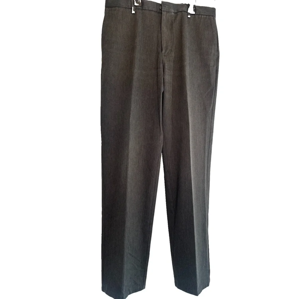 Dockers D3 Classic Fit Signature Khaki Pants Men's 34x33 Gray Flat Front Casual